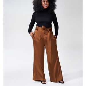 Petite Tresa Wide Leg Tie Pants Caramel Petite 18
